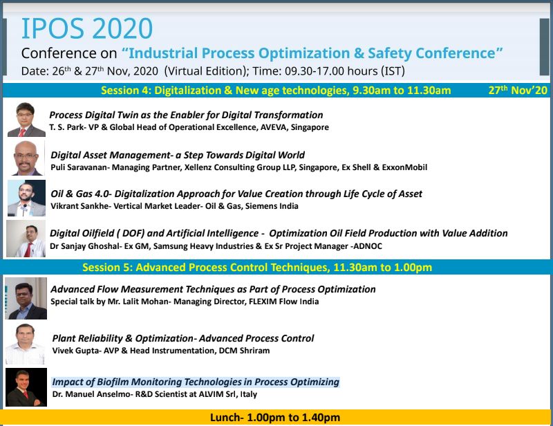ALVIM Biofilm Monitoring Technologies at Industrial Process Optimization & Safety online Conference 2020